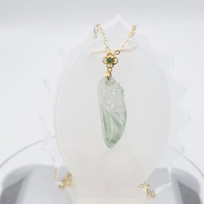 Natural Grade A Jadeite Chinese Ruyi Pendant Jewerly Supplies,  Lucky Pendant, Jade Necklace Pendant