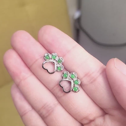 Yingmart Certified Genuine Icy Green Burmese Type A Jadeite Jade Gemstone Earrings Made With 925 Sterling Silver earrings, Gift for Women