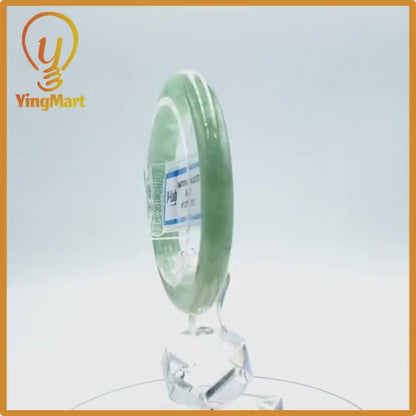 Yingmart  48mm PNJ Certified Natural Color Grey White Natural Jadeite Jade Bangle Bracelet, Real Gemstone, Gift for Her Mom Grandma Sister