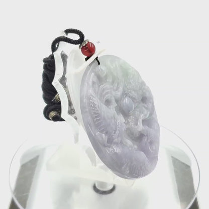 Yingmart Translucent Dragon, Phoenix Jade Pendant  Genuine Jadeite Real Jade Type A Grade A Hand Carved