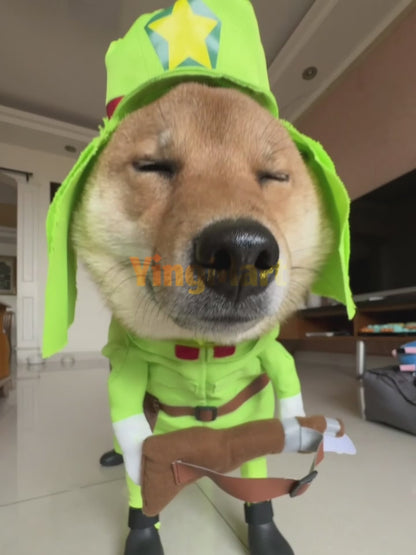 Funny Soldier Pet Costume for Dogs Cats Halloween Cosplay Outfit Cute Pet Shirt