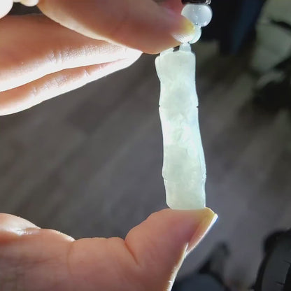 Yingmart 100% Natural Genuine Jadeite Type A Jadeite Bamboo Pendant Real Jade Type A Grade A Hand Carved