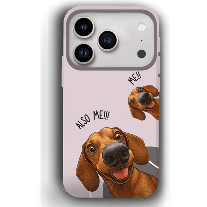 "Also Me" Design Custom Pet iPhone 17 Case – 4 Colors & 4 Patterns by YingMart, Personalized Pet Portrait Protective Cover for Dog Lovers