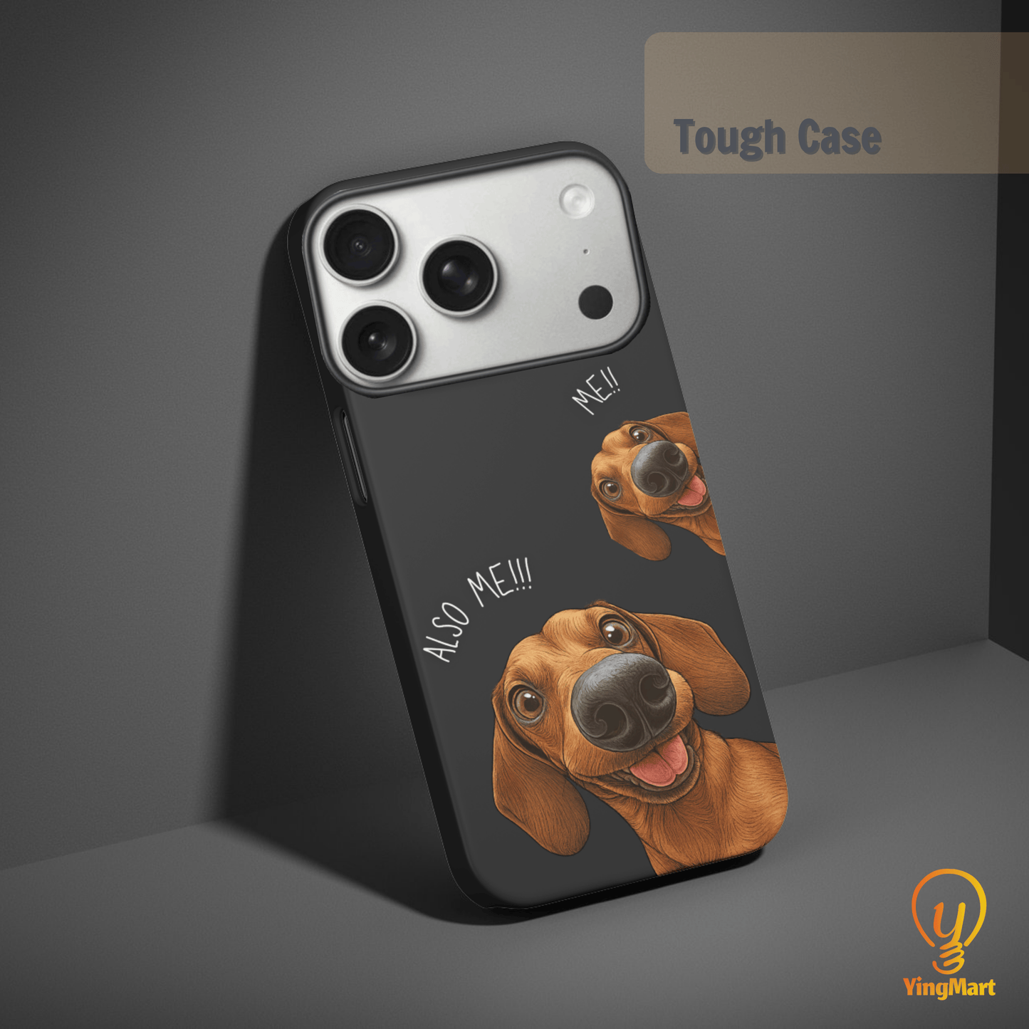"Also Me" Design Custom Pet iPhone 17 Case – 4 Colors & 4 Patterns by YingMart, Personalized Pet Portrait Protective Cover for Dog Lovers