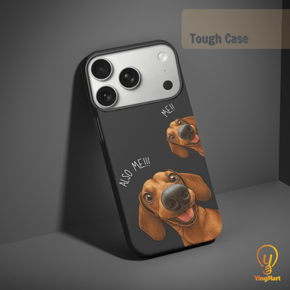 "Also Me" Design Custom Pet iPhone 17 Case – 4 Colors & 4 Patterns by YingMart, Personalized Pet Portrait Protective Cover for Dog Lovers
